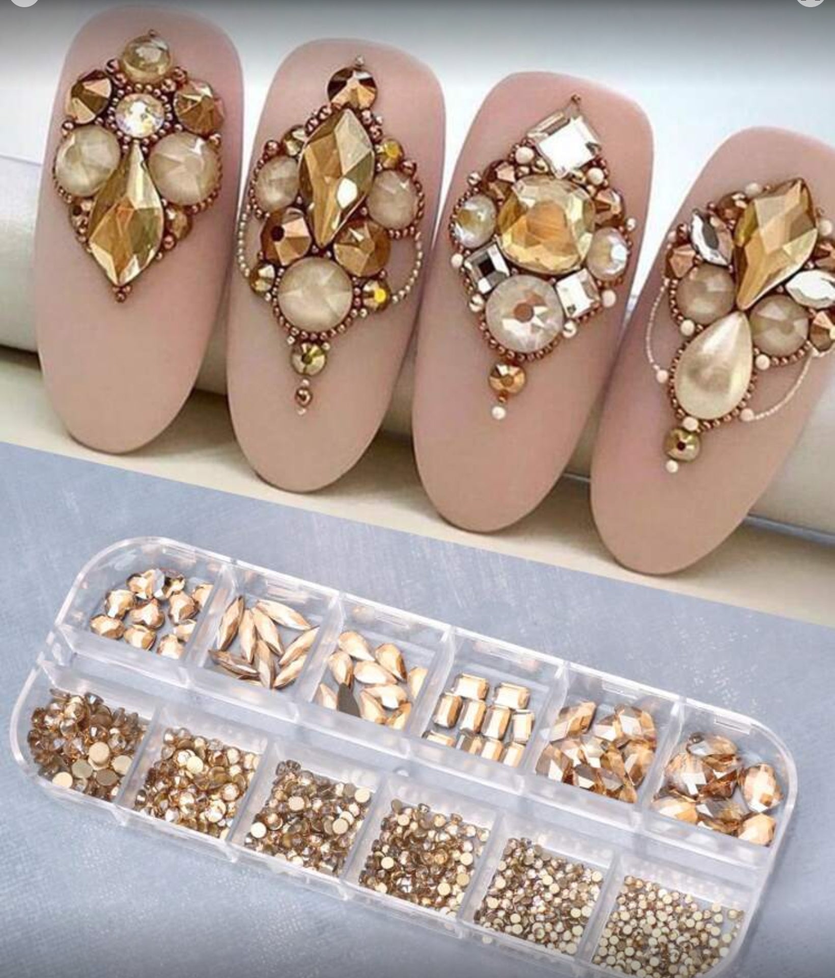 Small Rhinestone crystal box